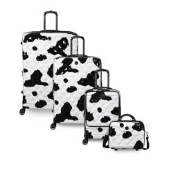 IT Luggage Indulging II - 4pc Set (Moo Cow Print) 27 IT Luggage Indulging II - 4pc Set (Moo Cow Print) -Travel Bag Store 33198 UK16 3039A08Moocowblack whiterepeatprintSSFrontpaneldirectlyset3 f175cbf0 c6dd 47d4 8841 529a1cee98ec