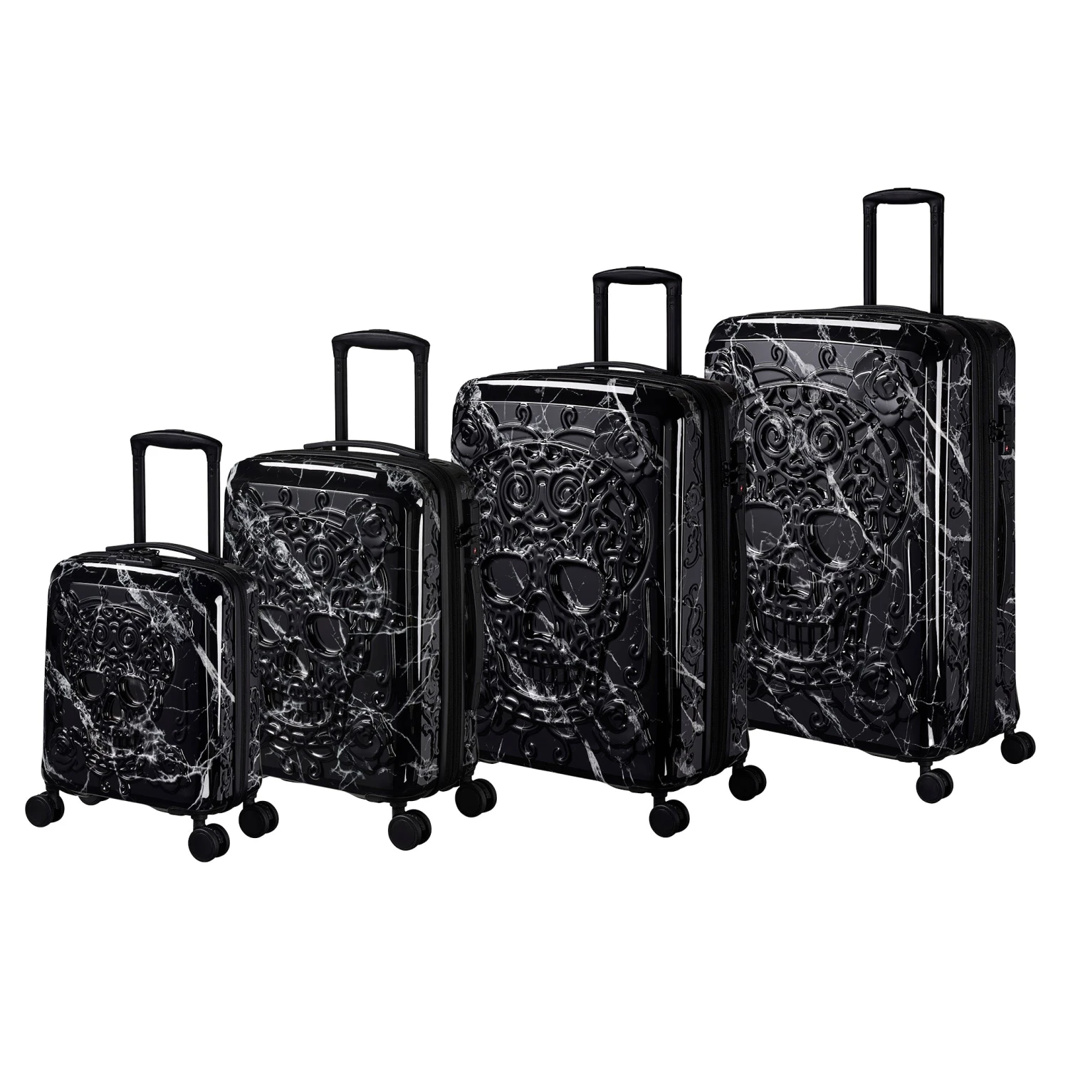 IT Luggage Candy Calavera - 4pc Set (Black Marble) 3 IT Luggage Candy Calavera - 4pc Set (Black Marble)