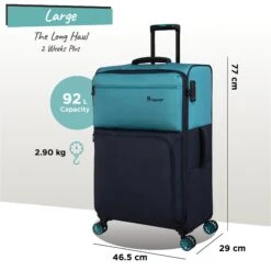 Duo-Tone - Large (Capri Breeze / Dress Blues) -Travel Bag Store Duo Tone Large Capri dims weights