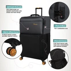 Duo-Tone - Extra Large (Pewter & Black) -Travel Bag Store Duo Tone XLarge Black Infographic
