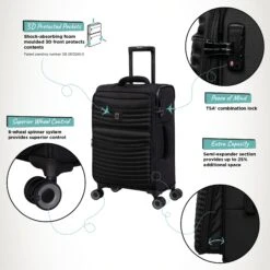 IT Luggage Precursor - Cabin (Black) -Travel Bag Store Precursor Cabin Black Infographic