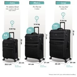 IT Luggage Precursor - Cabin (Black) -Travel Bag Store Precursor set black dims weights