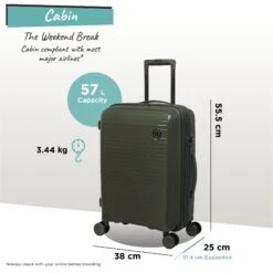 IT Luggage Spontaneous - Cabin (Olive Night) 27 IT Luggage Spontaneous - Cabin (Olive Night) -Travel Bag Store Spontaneous Cabin olive dims weights