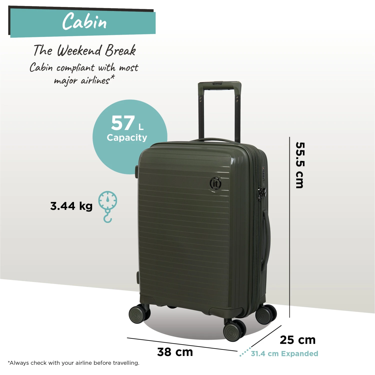 IT Luggage Spontaneous - Cabin (Olive Night) 14 IT Luggage Spontaneous - Cabin (Olive Night) - Image 12