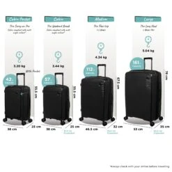 IT Luggage Spontaneous - Medium Plus (Black) -Travel Bag Store Spontaneous Full set blk dims weights d8aded08 44b6 4edb a00e bd2703994b47