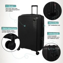 IT Luggage Spontaneous - Medium Plus (Black) -Travel Bag Store Spontaneous Large Blk Infographic 131ef93f 38fe 425c 8ef1 69cc34684322