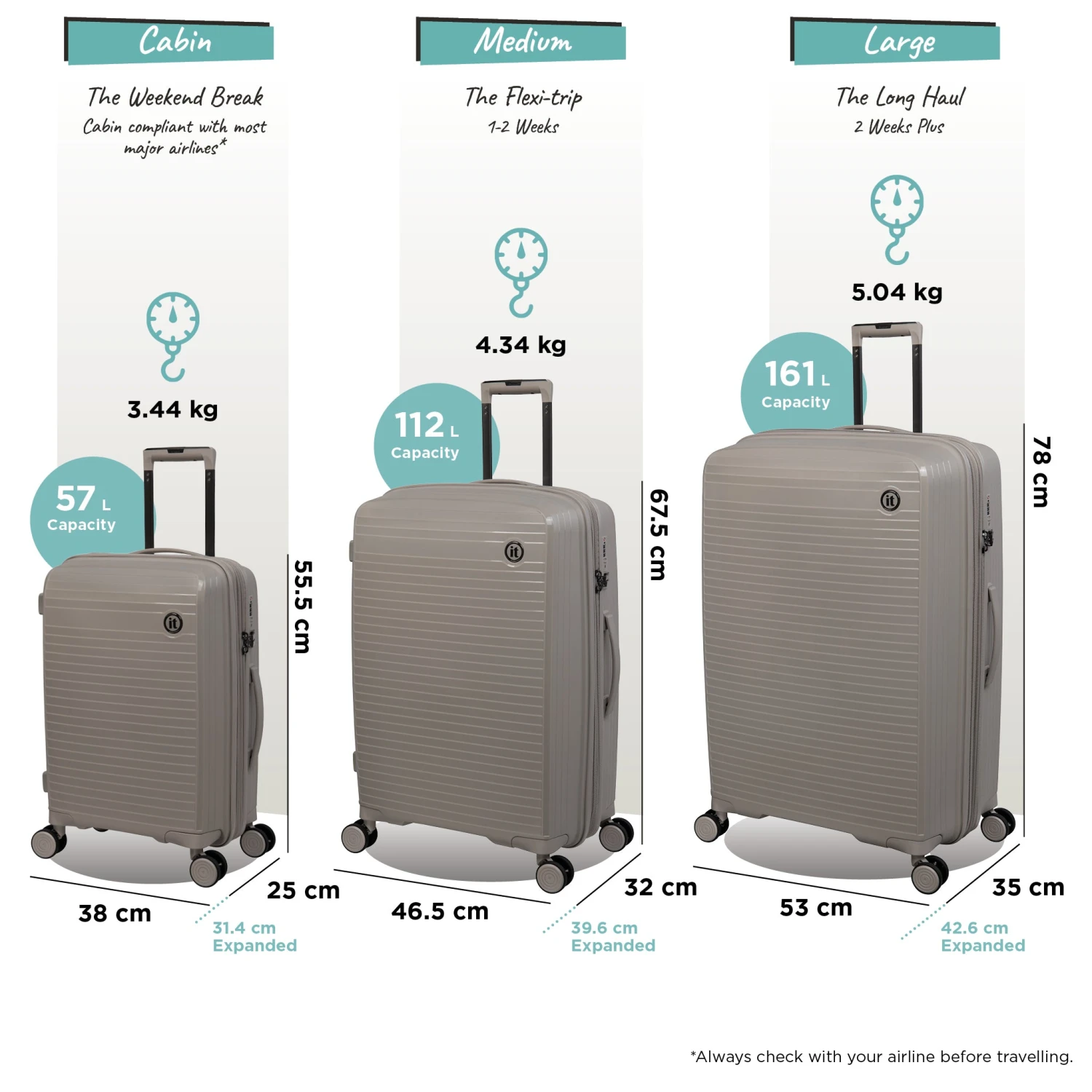 IT Luggage Spontaneous - 3pc Set (Feather Grey) 14 IT Luggage Spontaneous - 3pc Set (Feather Grey) - Image 12