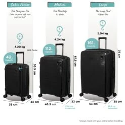 IT Luggage Spontaneous II - Cabin With Pocket (Black) -Travel Bag Store Spontaneous Set Pocket blk dims weights 18218710 f533 4863 86e4 194a441ad9ce